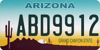AZ license plate ABD9912