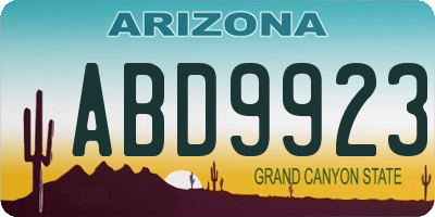 AZ license plate ABD9923