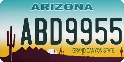 AZ license plate ABD9955