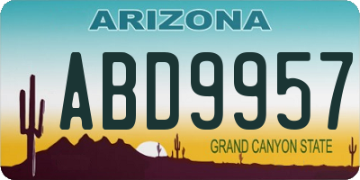 AZ license plate ABD9957