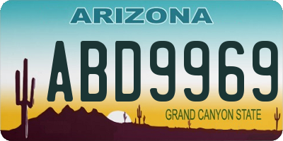 AZ license plate ABD9969
