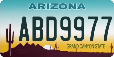 AZ license plate ABD9977