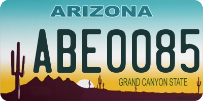 AZ license plate ABE0085