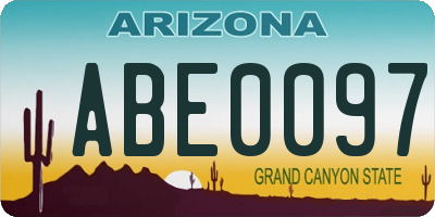 AZ license plate ABE0097