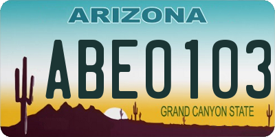 AZ license plate ABE0103