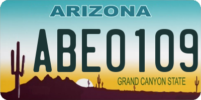 AZ license plate ABE0109