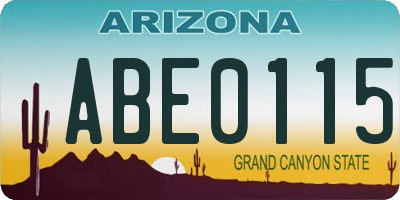 AZ license plate ABE0115