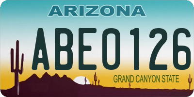 AZ license plate ABE0126
