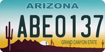 AZ license plate ABE0137