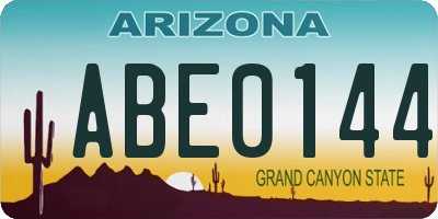 AZ license plate ABE0144