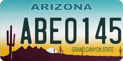 AZ license plate ABE0145