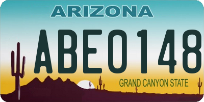 AZ license plate ABE0148