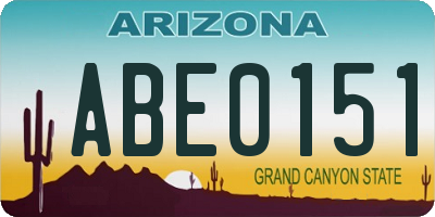 AZ license plate ABE0151
