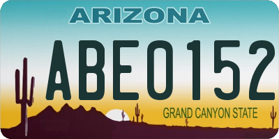 AZ license plate ABE0152