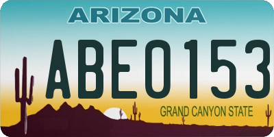 AZ license plate ABE0153
