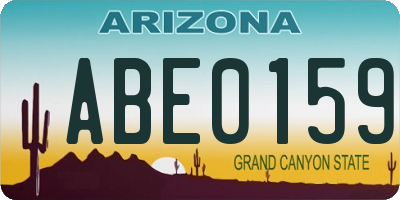 AZ license plate ABE0159