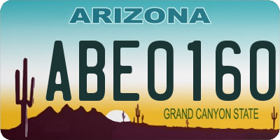 AZ license plate ABE0160