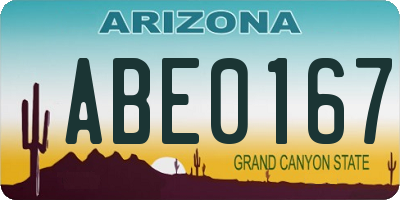 AZ license plate ABE0167