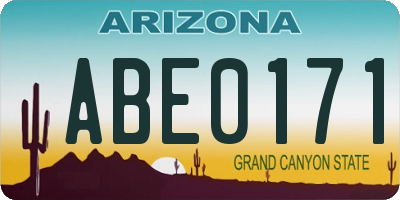 AZ license plate ABE0171