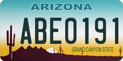 AZ license plate ABE0191