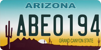 AZ license plate ABE0194
