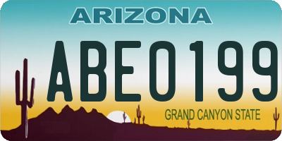 AZ license plate ABE0199