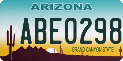 AZ license plate ABE0298