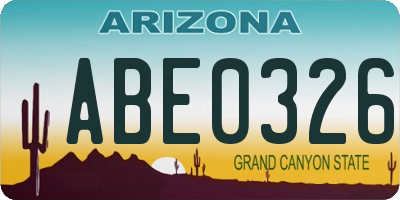 AZ license plate ABE0326