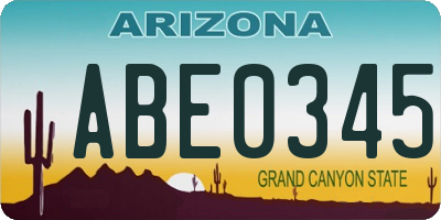 AZ license plate ABE0345