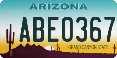 AZ license plate ABE0367