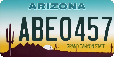 AZ license plate ABE0457