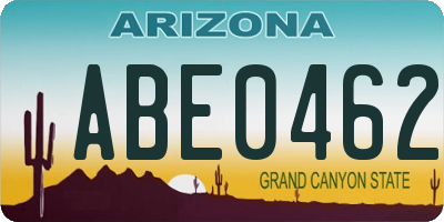 AZ license plate ABE0462