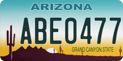 AZ license plate ABE0477