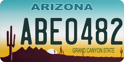 AZ license plate ABE0482
