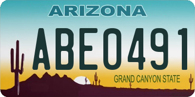 AZ license plate ABE0491