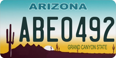 AZ license plate ABE0492