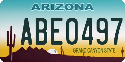 AZ license plate ABE0497