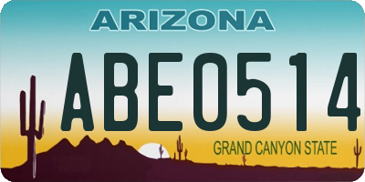 AZ license plate ABE0514