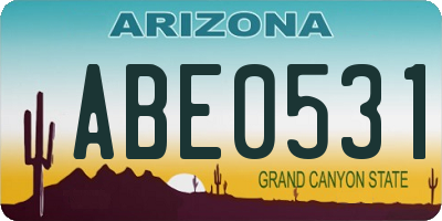 AZ license plate ABE0531