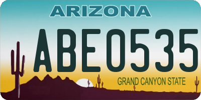 AZ license plate ABE0535