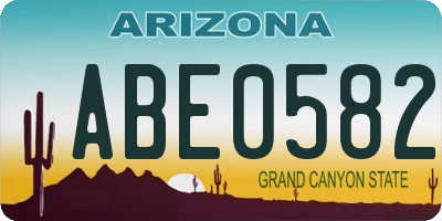 AZ license plate ABE0582
