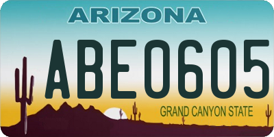 AZ license plate ABE0605