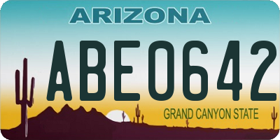 AZ license plate ABE0642