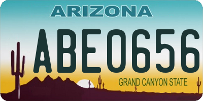 AZ license plate ABE0656