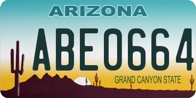 AZ license plate ABE0664