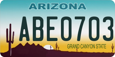 AZ license plate ABE0703