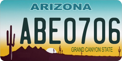 AZ license plate ABE0706