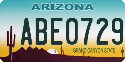AZ license plate ABE0729