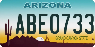 AZ license plate ABE0733