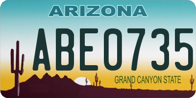 AZ license plate ABE0735